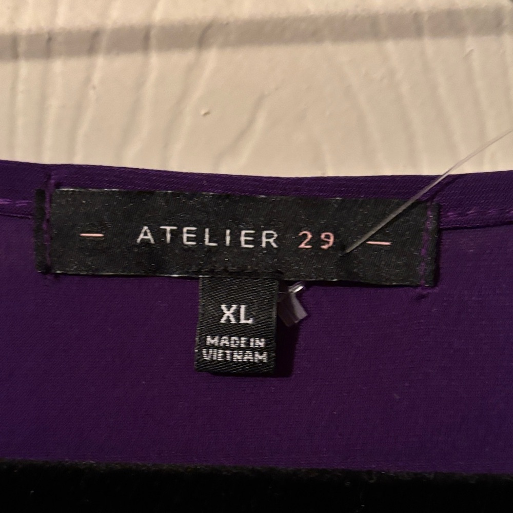 Atelier 29 Purple Chiffon Keyhole Blouse - Picture 6 of 6